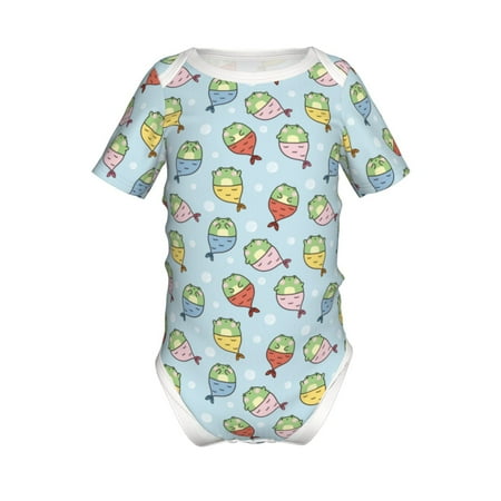

Coaee Frog In Mermaid for Soft Baby Short-Sleeve Bodysuit Baby Climbing Clothes Baby Girls Boys Bodysuit Romper-2 Years