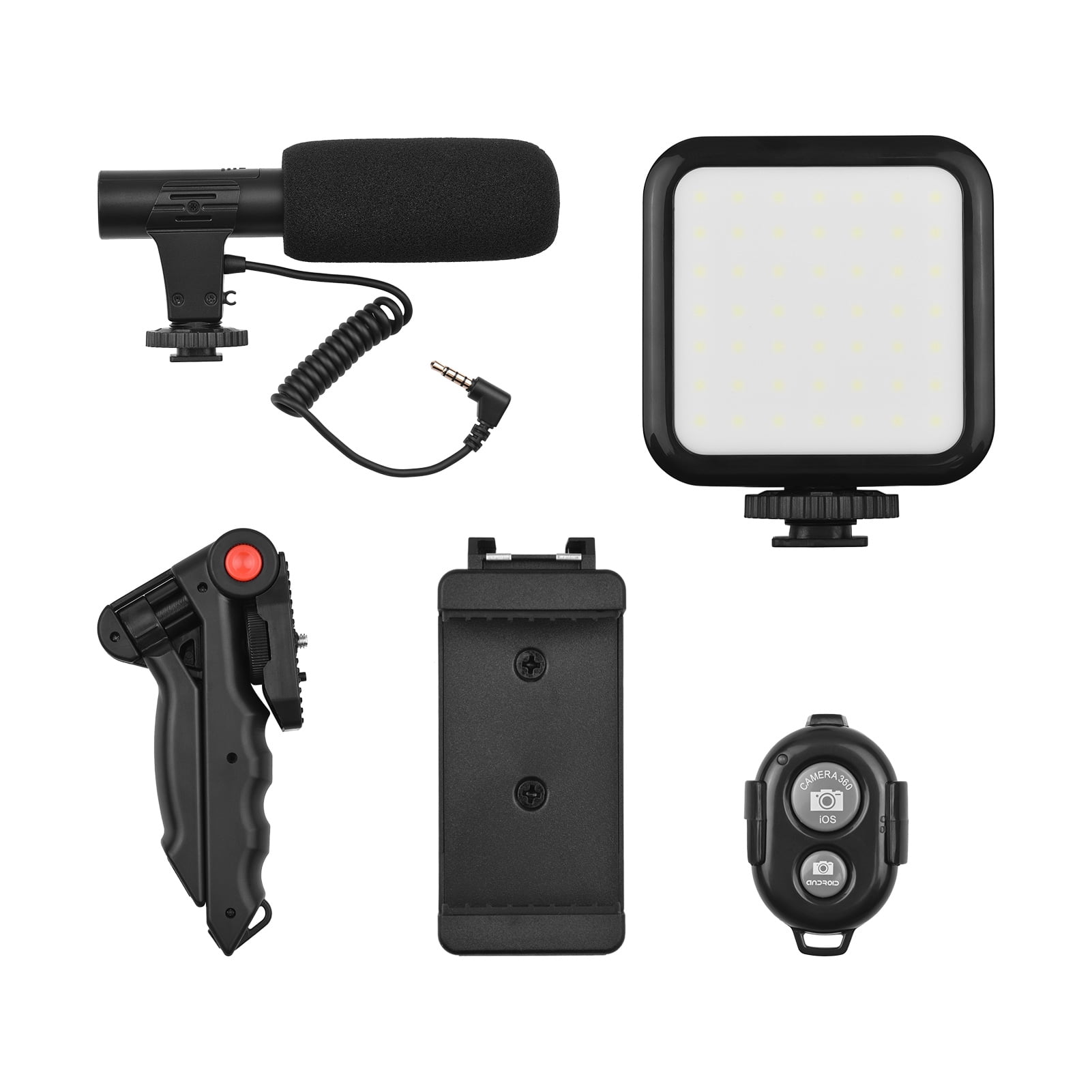 Kit Vlog Smartphone Complet - Trépied, Microphone, Lumière LED, Télécommande, Pour Vidéos Et Lives De Qualité