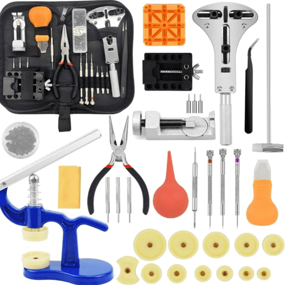 Watch repair kit   watch presser Watch with connecting pin set with carrying case Watch battery replacement tool kit Watch tool with spring bar tool