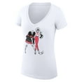 thumbnail image 2 of Women's G-III 4Her by Carl Banks White Calgary Flames Super-Slim Fit Lightweight Hockey Girls V-Neck T-Shirt, 2 of 3
