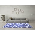 thumbnail image 3 of Ahgly Company Machine Washable Indoor Round Abstract Blue Modern Area Rugs, 3' Round, 3 of 4