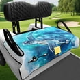 thumbnail image 4 of XYZCANDO Sea Turtle Print 2-Seater Golf Cart Seat Cover with 4 Storage Pockets | Non-Slip Washable Universal Protector, 4 of 8
