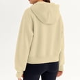 thumbnail image 4 of BoLi Sweatshirts for Women Casual Loose Hooded Long Sleeve Zipper Solid Cardigan Blouse Thumb Sleeve Hoodie Sweatshirt With Pocket，Size S-2XL, 4 of 7