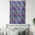 thumbnail image 4 of Paisley Tapestry, Classic Persian Jacquard Boteh Ikat Motifs Old Welsh Pears Artwork, Wall Hanging for Bedroom Living Room Dorm Decor, 60W X 80L Inches, Indigo and Olive Green, by Ambesonne, 4 of 5