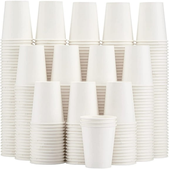 1000 Count 12 oz Paper Coffee Cups Bulk, Disposable Paper Cups for Hot or Cold Drinks, 12 Ounce White Beverages Water Cups for Party, Picnic, Travel, Events