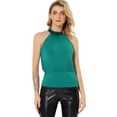thumbnail image 1 of Allegra K Blusa Sin Mangas Lentejuelas Cuello Halter Para Mujer Lago Verde XS, 1 of 5
