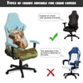 thumbnail image 6 of SCRAWLGOD Highland Cow Floral Butterfly Print Green Blue Pattern Gaming Chair Cover with Armrest Cover, Anti Slip Rotating Chair Protection Computer Chair Slipcover with Elastic Band for Home Studio, 6 of 7