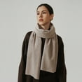 thumbnail image 3 of Premium Lamb Wool Scarf - 100% First-Cut Wool with Short Tassels,180*30,camel, 3 of 17