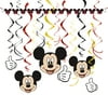 Mickey Mouse Birthday Banner and Hanging Swirls Party Decorating Kit, 13pc
