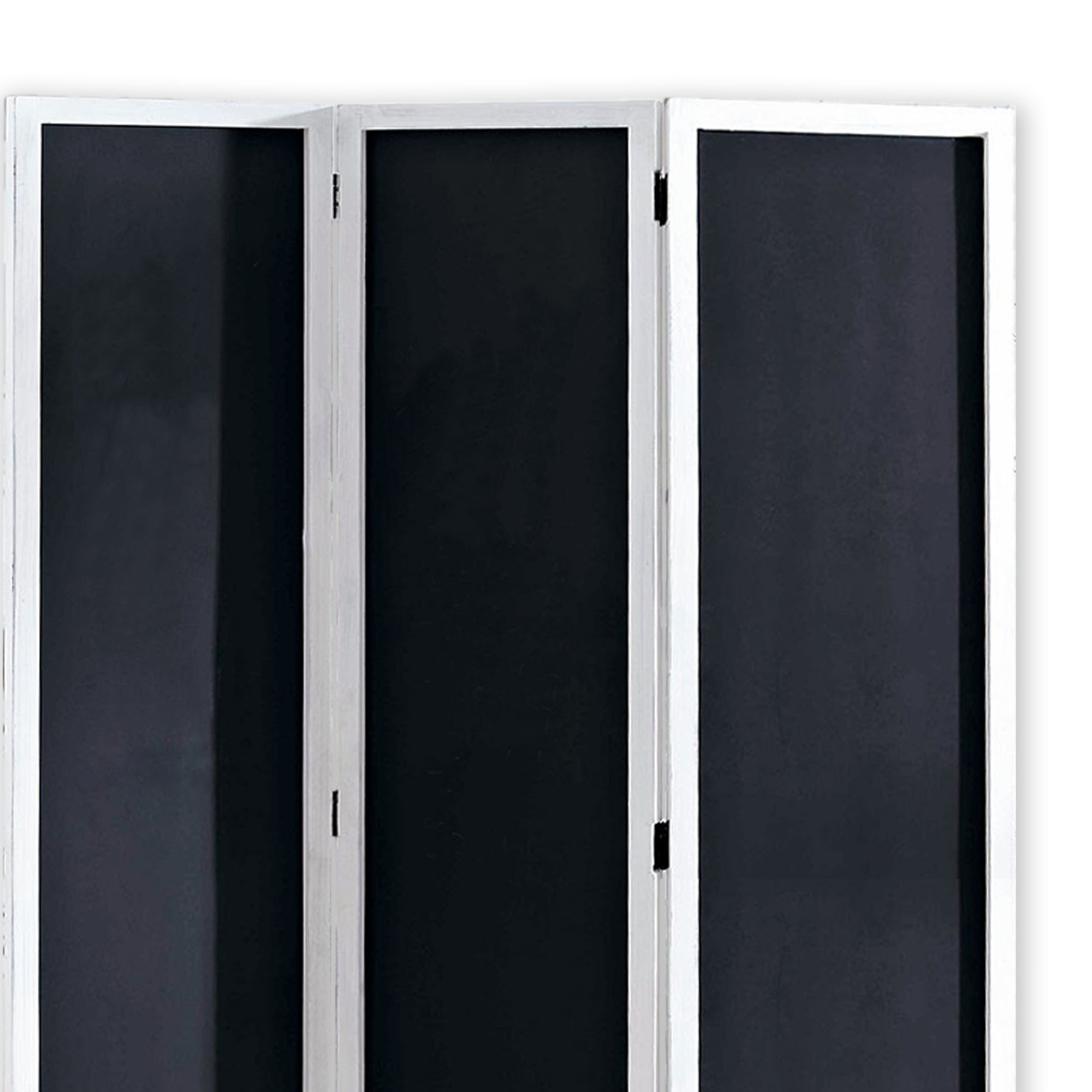 Chalkboard and Wooden 3 Panel Room Divider, Black and White Walmart