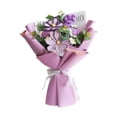 thumbnail image 1 of Ramo de flores de ganchillo de 45 cm, regalo de bendición eterna, decoración navideña artificial Púrpura, 1 of 9