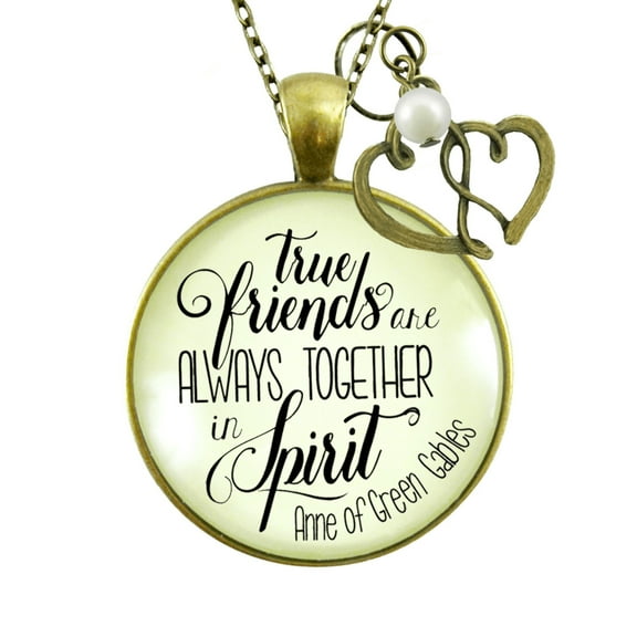 True Friends Together Gutsy Goodness Bronze Necklace Female Metal Adult Literature Gift