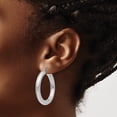thumbnail image 3 of 14k White Gold 5mm Tube Hoop Earrings Round, 3 of 8