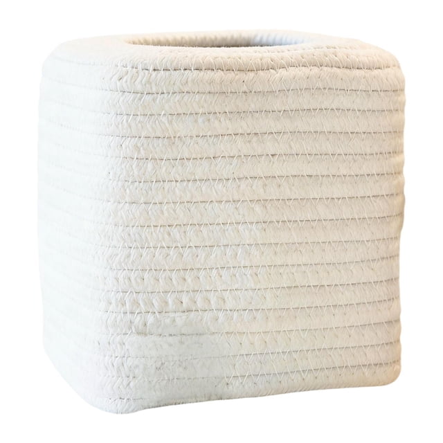 Funda para caja de pañuelos estilo bohemio, soporte para pañuelos con base abierta, soporte para servilletas tejido a mano.