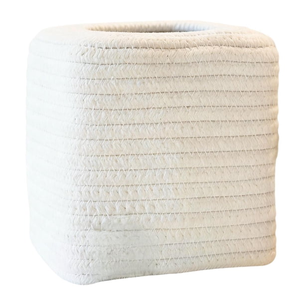 Funda para caja de pañuelos estilo bohemio, soporte para pañuelos con base abierta, soporte para servilletas tejido a mano.