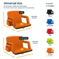 thumbnail image 4 of Reclining Stadium Seat Waterproof Foldable Camping Chair6 Adjustable Reclining Positions Extra Thick Padding Wide Back SupportPortable Outdoor Chair for Sports, 4 of 6