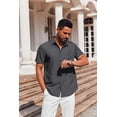 thumbnail image 4 of COOFANDY Mens Button Down Short Sleeve Shirt Casual Summer Stretch Dress Shirts Wrinkle Free, 4 of 6
