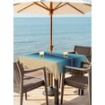 thumbnail image 3 of Outdoor Tablecloth with Umbrella Hole for Patio/Picnic/Party/Camping, Blue Teal Yellow Ombre Waterproof Table Cloth Square Cover Washable, Farmhouse Modern Gradient Art (60"x 60"), 3 of 8