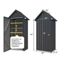 thumbnail image 4 of AECOJOY Outdoor Storage Shed with Floor & Metal Small Cabinet Waterproof with Shelves for Patio in Dark Grey, 4 of 9