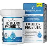 Physician's Choice 100 Billion Advanced Probiotic Supports Occasional Constipation, Diarrhea, Gas & Bloating - Probiotics for Women & Men, 30ct