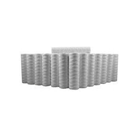 25 Pack String Wound Sediment Water Replacement Filter Cartridges Whole House 5 Micron 10 x 2.5 by CFS
