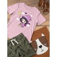 thumbnail image 3 of Halloween Girl W Witchy Costume T-Shirt Toddler -Image by Shutterstock,  4 Toddler, 3 of 4