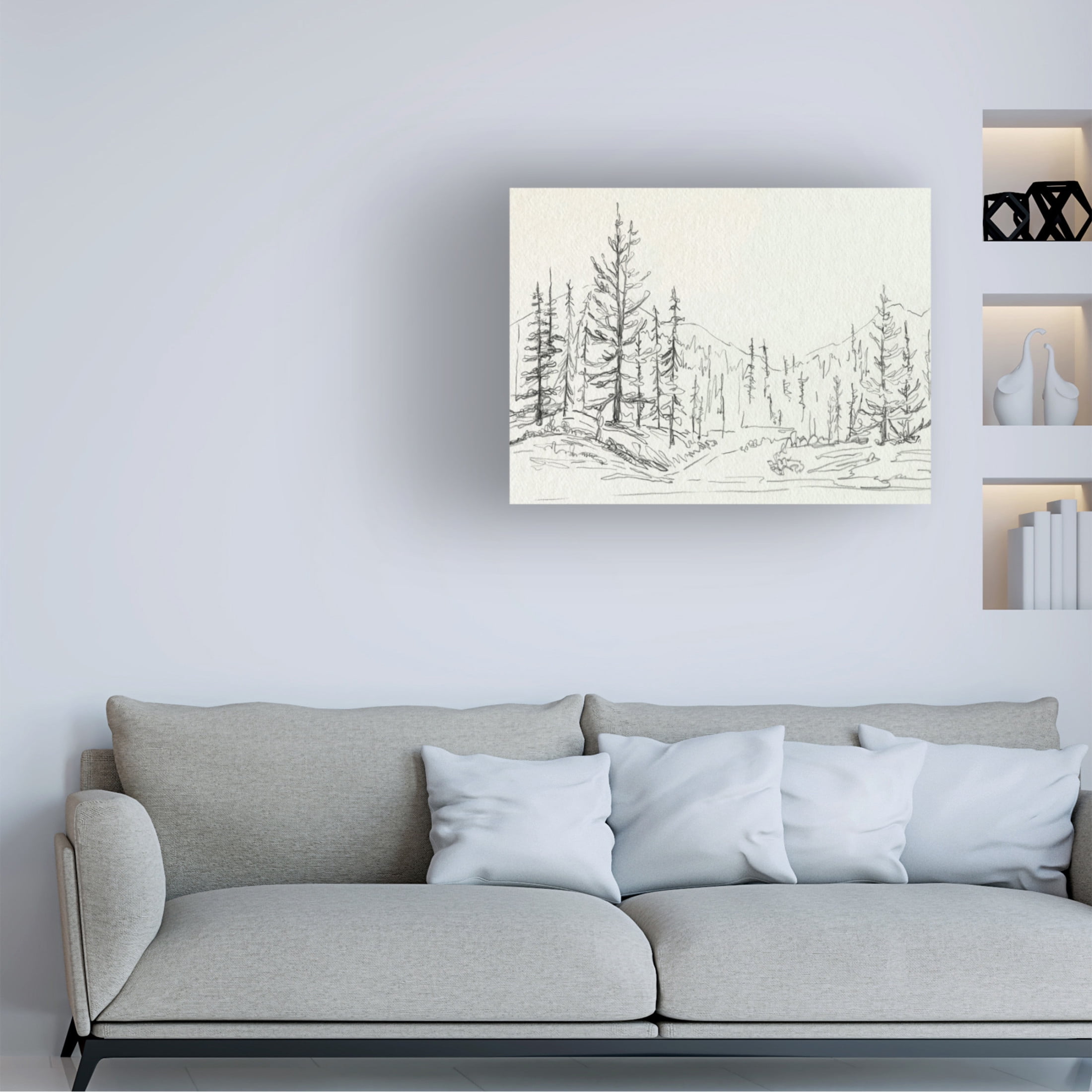 Canvas Wall Art - Emma Caroline 'Piney Forest II' Wall Art for Living Room, Bedroom, or Office Décor by Trademark Fine Art - 19 x 14 Inches