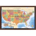 thumbnail image 1 of Map - USA Wall Poster, 22.375" x 34" Framed, 1 of 4