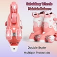 thumbnail image 4 of EONROACOO 2-in-1 Toddler Kids Roller Skates for Girls Boys, Adjustable Sizes, Light up(M,Pink), 4 of 10