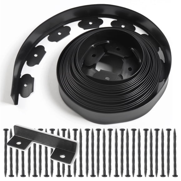 2 inch Tall Landscape Edging No Dig 33FT Garden Edging with 30 Spikes, Landscape Edging Border for Landscaping, Lawn, Flower Beds,