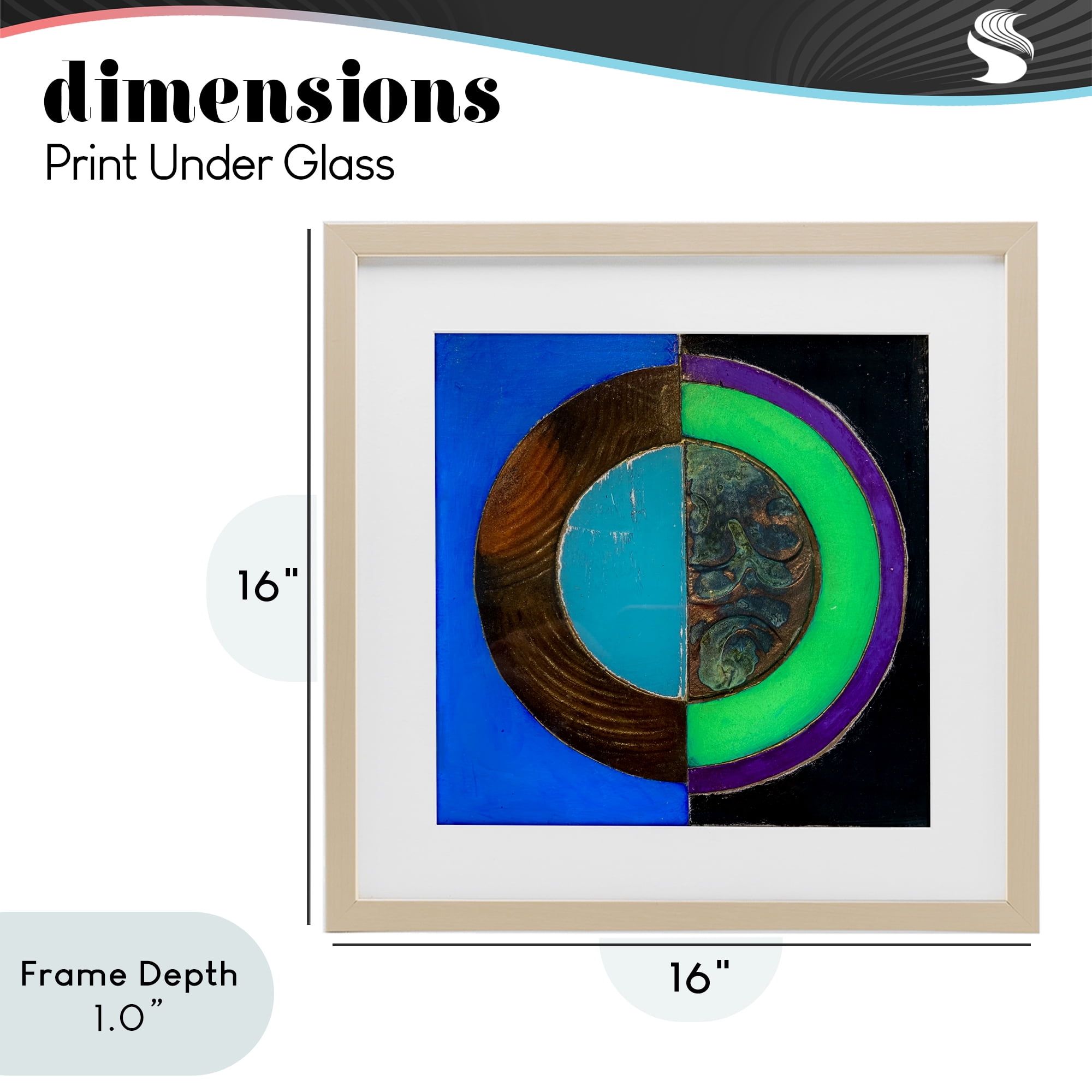 Stupell Industries Nocturnal Circle Symmetry Birch Framed Print Under Glass, design by Matthew Finger