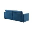 thumbnail image 4 of 81'' Modern Square Arm Sofa with Soft Velvet Upholstery, Deep Cushions, and Sturdy Legs in Navy Blue for Living Room or Bedroom, 4 of 8