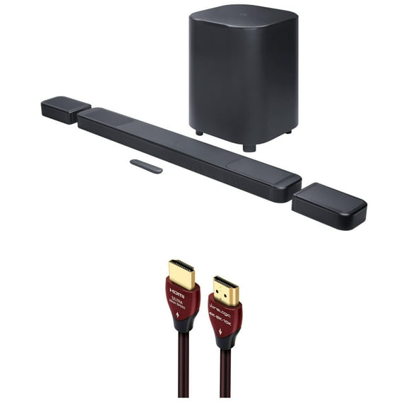 JBL BAR-1300X-MK2 AI Sound Boost Dolby Atmos Soundbar System with a WireLogic Ruby 8ft Ultra High Speed 4K-8K-10K HDMI Cable (2025)