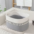 thumbnail image 2 of Bizhua Laundry Basket Large Rectangular Dirty Clothes Basket Storage Basket for Organizing Cotton Rope Woven Basket for Storage with Handle Baby Nursery Living Room Bedroom, 2 of 7