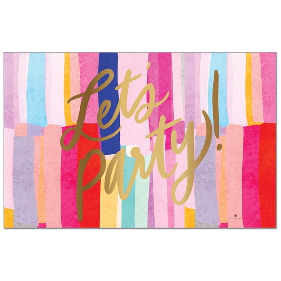 CounterArt "Let's Party" 24 Sheet Reusable Premium Paper Placemats