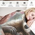 thumbnail image 3 of Orinice Raccoon Adventures Throw Blanket   Animal Portraits Blankets for Cozy Bedroom Decor,  Polyester, Raccoon Gifts for Animal Lovers Women 60x80in, 3 of 6