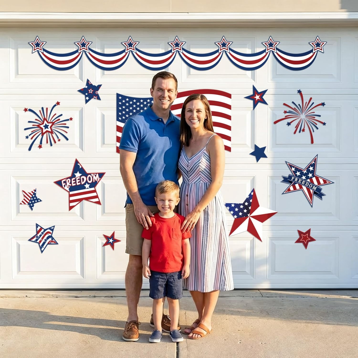 UCEI 4th of July Garage Door Magnets, Patriotic American Flag Magnetic Decor Set