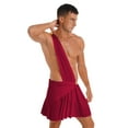 thumbnail image 5 of iiniim Men's Toga Costume Mythology Ancient Greek Caesar Roman Halloween Party Cosplay Fancy Dress Burgundy XL, 5 of 7