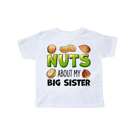 

Inktastic Nuts About My Big Sister Peanut Almond Pistachio Gift Toddler Boy or Toddler Girl T-Shirt
