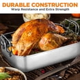 thumbnail image 4 of NutriChef Stainless Steel Roasting Pan with Rack, Oven Roaster with Riveted Handles, Non-Toxic, Dishwasher & Oven Safe, 4 of 6