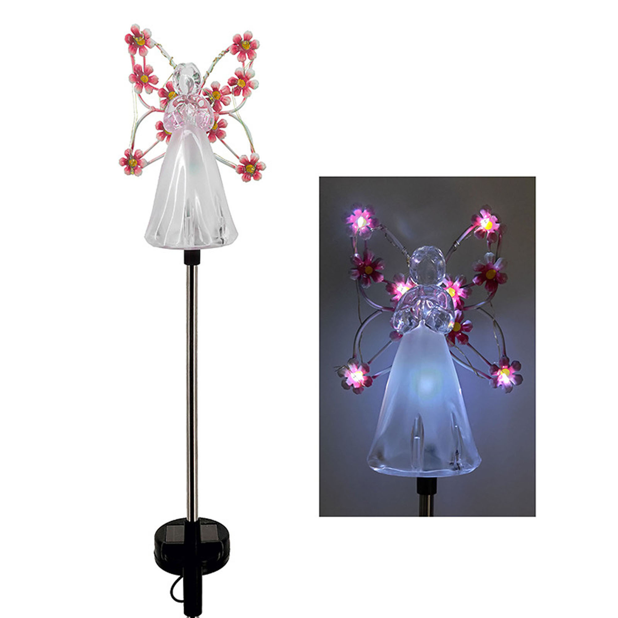 Solar Angel Garden Stake Lights, Angel lamp Solar Lawn Light Angel Solar Lawn Light Mothers Day Garden Gifts Garden Angel Grave Markers for Cemetery Garden Decoration Solar Angel Light Yellow - image 2 of 3