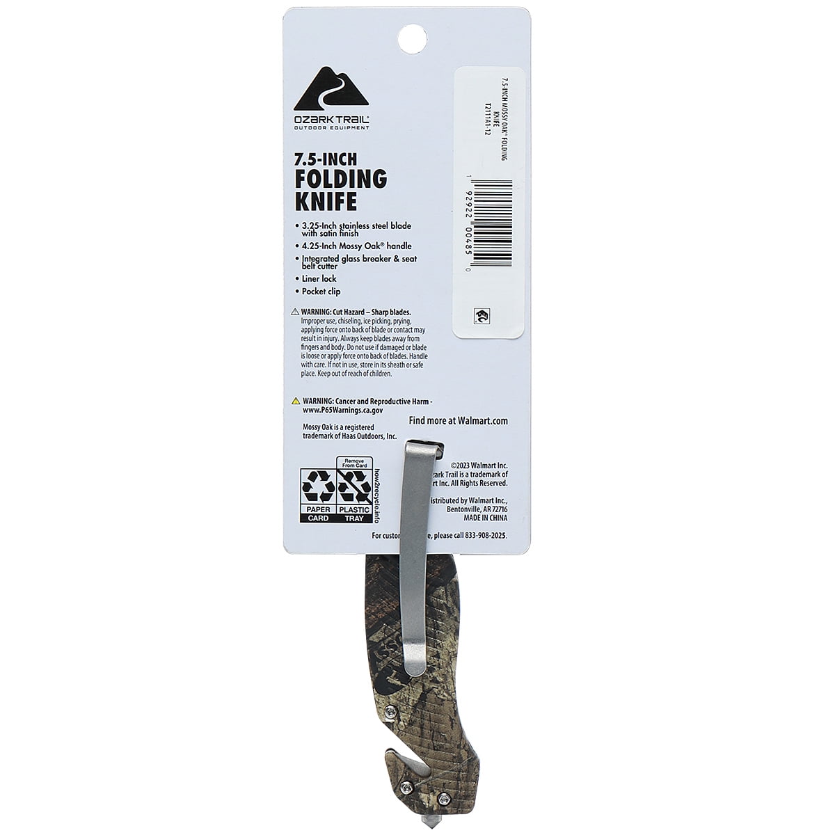 Ozark Trail 4.5 inch Folders for Camping Brown Liner Lock Stainless Steel Pocket Knife for Outdoors