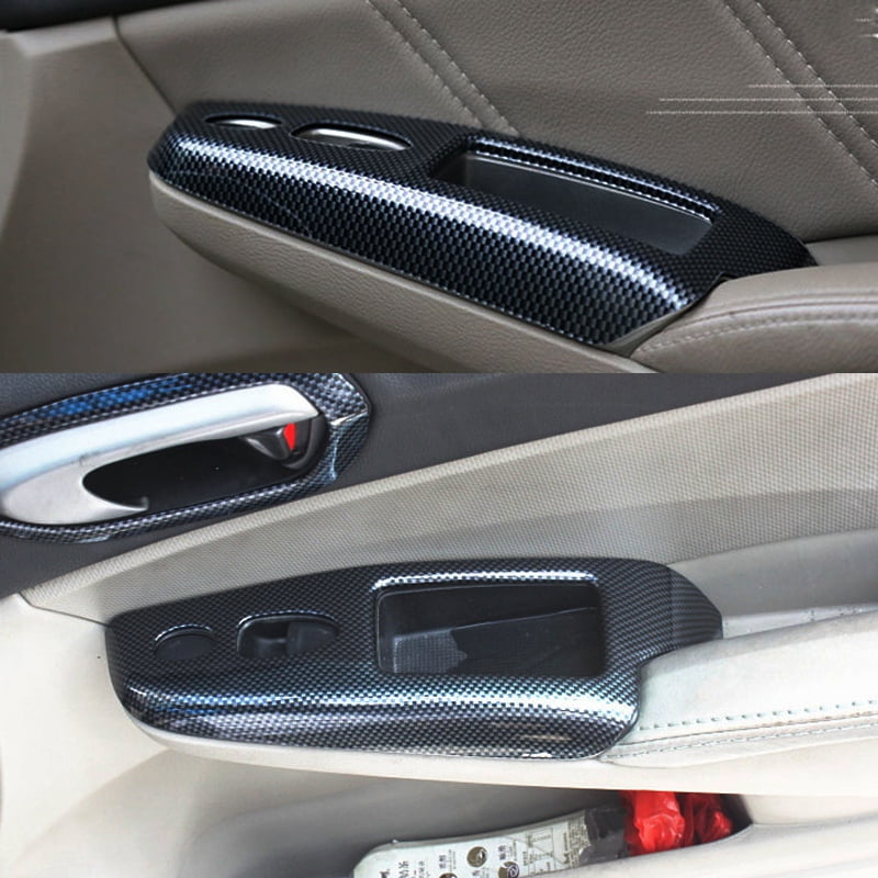 For 2006-2011 Honda Civic ABS Carbon Fiber Window Lift Panel Switch Trim Cover