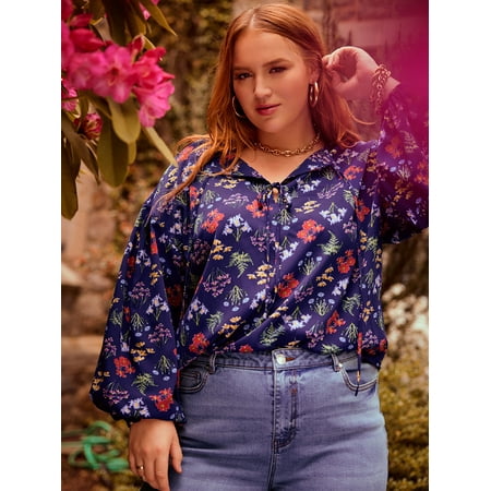 Eloquii Elements Women's Printed Blouse