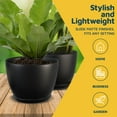 thumbnail image 3 of Plant Pots with Multi Drainage Holes - 5 Pieces Versatile, Sturdy Plastic, Stackable Design Home Decor Flower Pots for Indoor and Outdoor Gardening - Black, 3 of 4