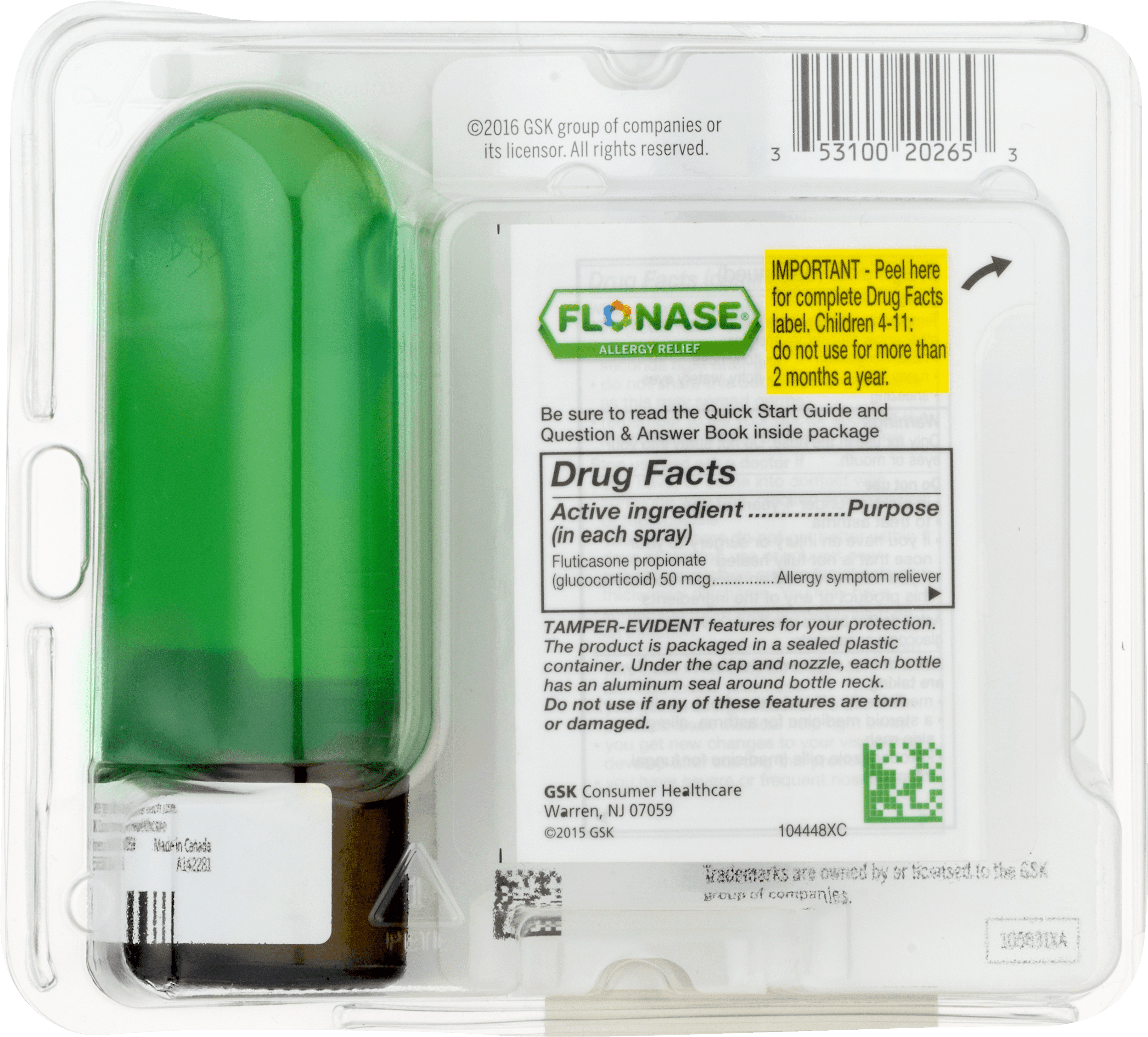 Flonase Allergy Relief Nasal Spray, 0.62 fl oz, 144 Metered Sprays