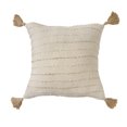 thumbnail image 6 of Ox Bay Emma 20" x 20" White/Beige Striped Cotton Blend Adult Decorative Throw Pillow, 6 of 9
