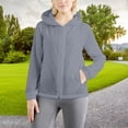 thumbnail image 2 of Breezora Womens Lightweight Oversized Hooded Spring Jacket Thin Layer Outerwear Plus Size XL Size Grey, 2 of 5