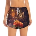 thumbnail image 2 of Picia Butterfly Sitting on a Flower Pattern Women's 2 in 1 Athletic Running Shorts High Waisted Workout Casual Gym Sweat Shorts with Comfy Liner Zipper Pockets-X-Large, 2 of 9