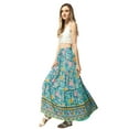 thumbnail image 1 of Women's Floral Printed Elastic Waist A Line Bohemian Midi Maxi Skirt, 1 of 6